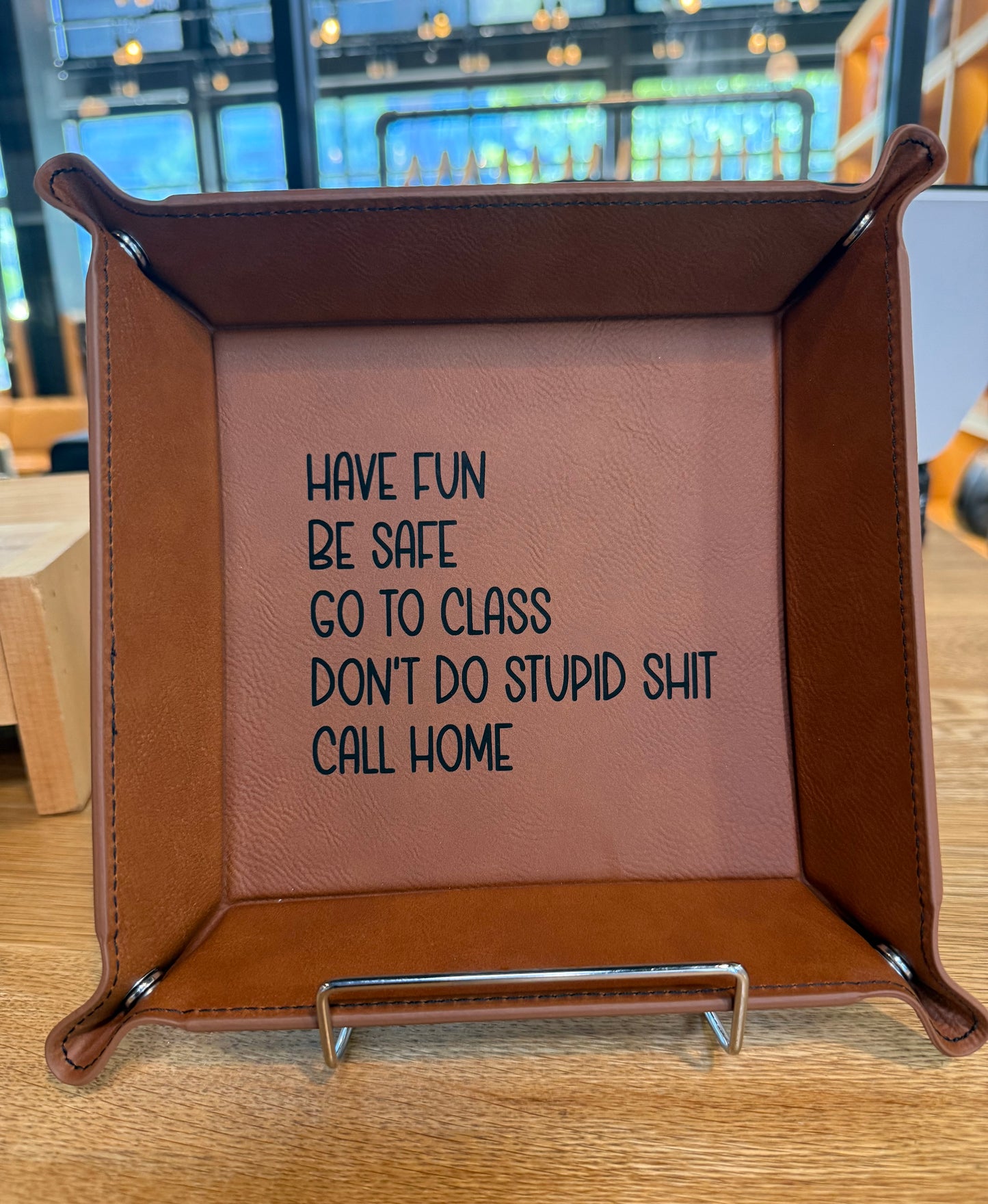 College Survival Rules Valet Tray – Have Fun, Be Safe, Call Home