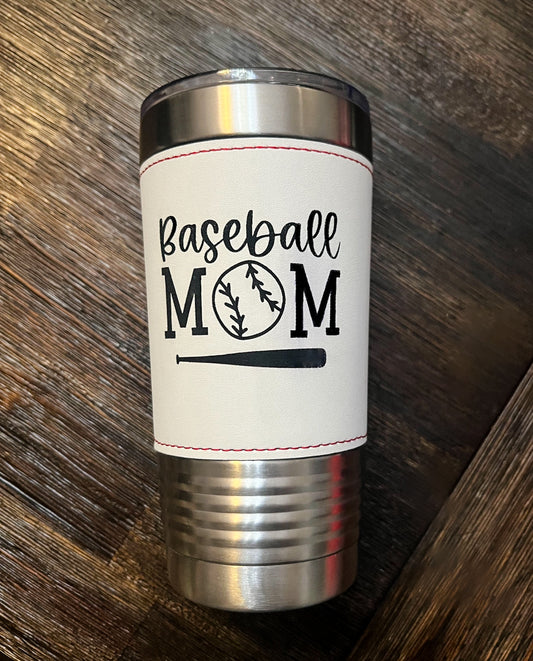 Baseball Mom- 20 oz. Stainless Steel Baseball Tumbler