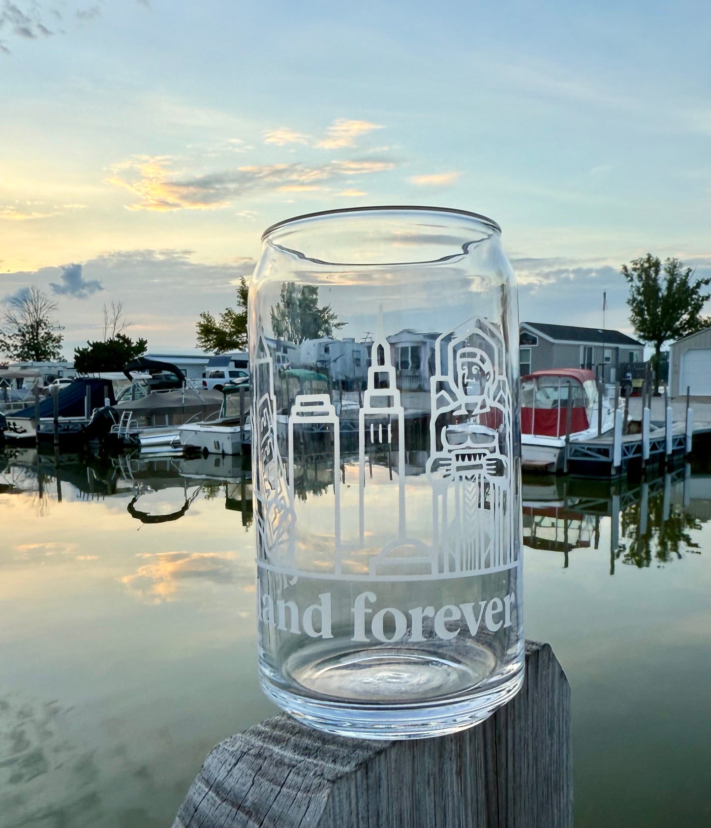Cleveland Forever Beer Can Glass