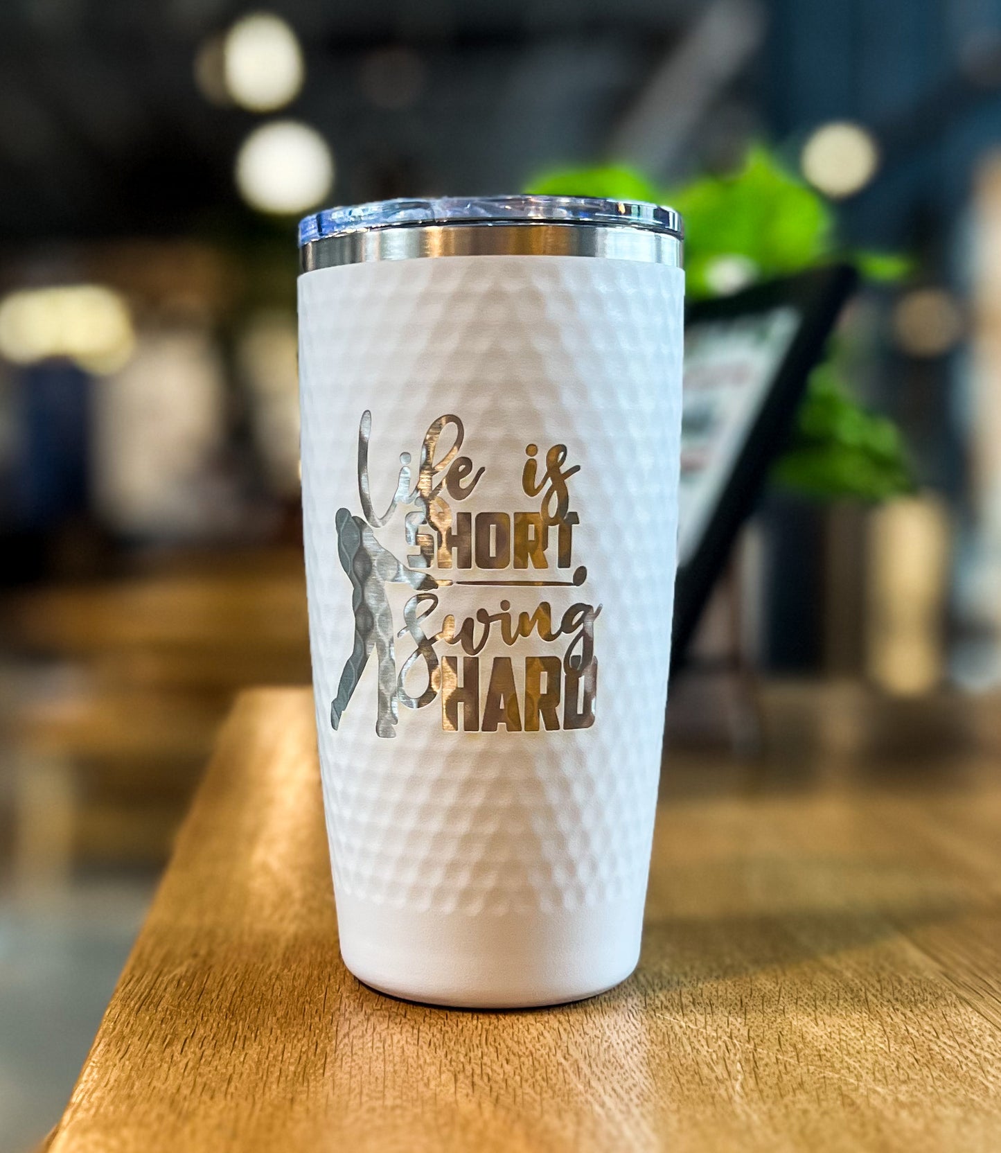 Life is Short Swing Hard 20 oz. Stainless Steel Golf Tumbler