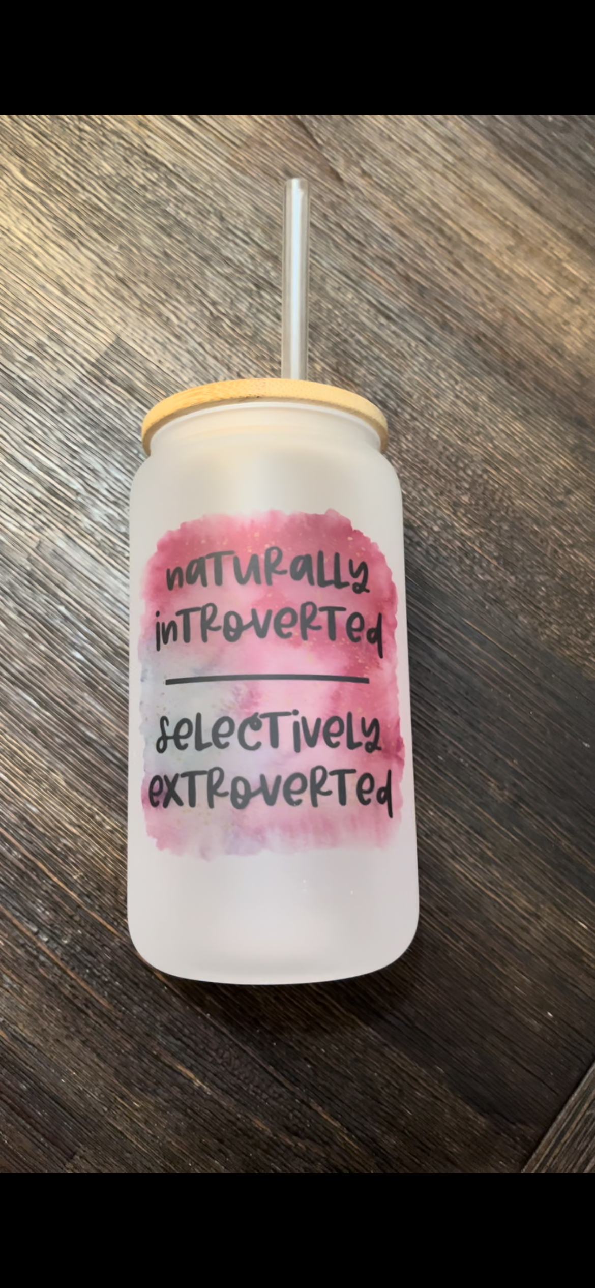 Naturally Introverted Iced Coffee Can Glass
