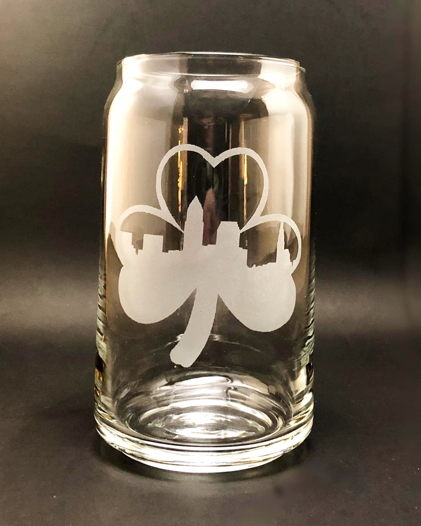 Cleveland Skyline Shamrock Stemless Wine, Rocks or Beer Can Glass