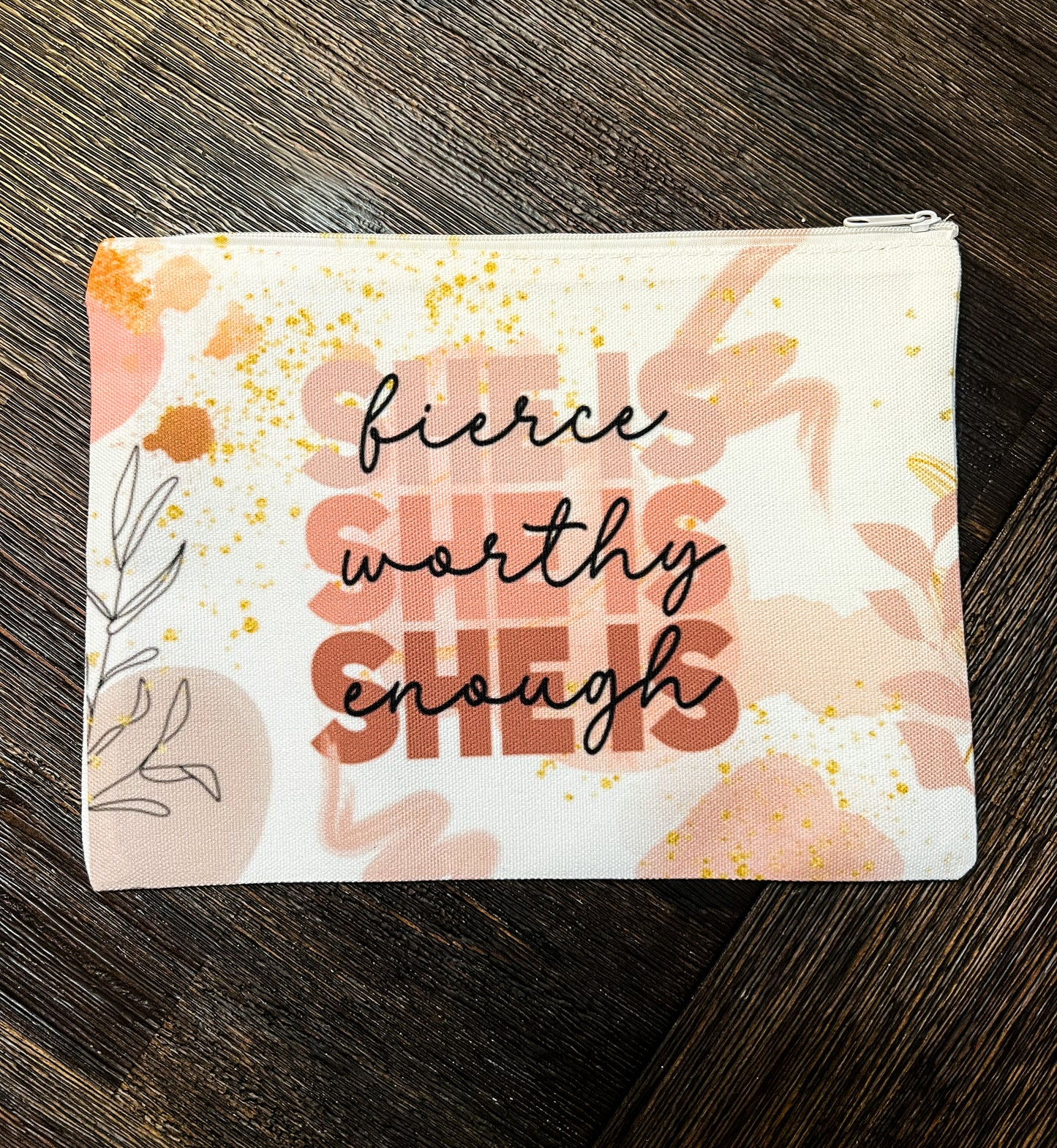 She is Fierce, Worthy, Enough Affirmation Canvas Bag