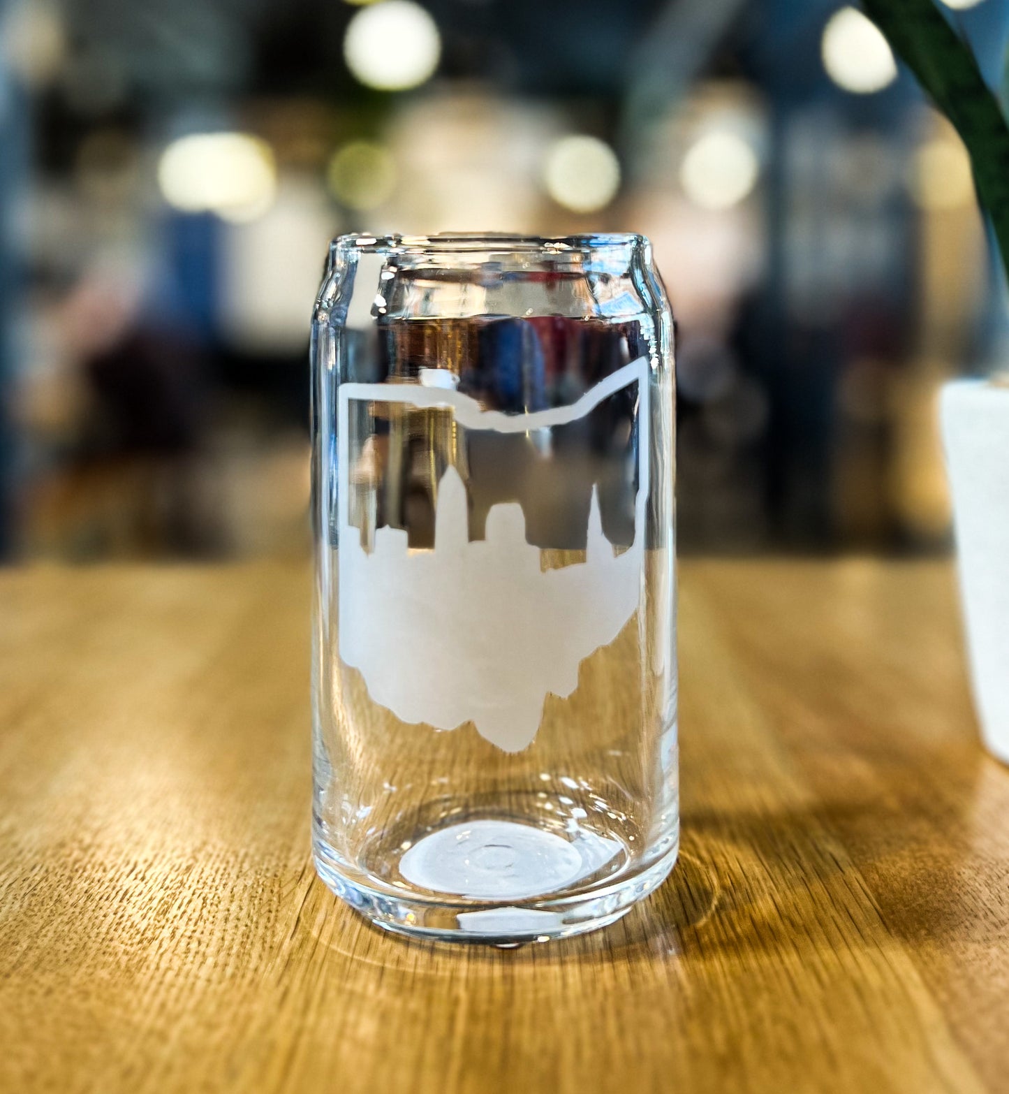 Cleveland Ohio Skyline Stemless Wine Glass
