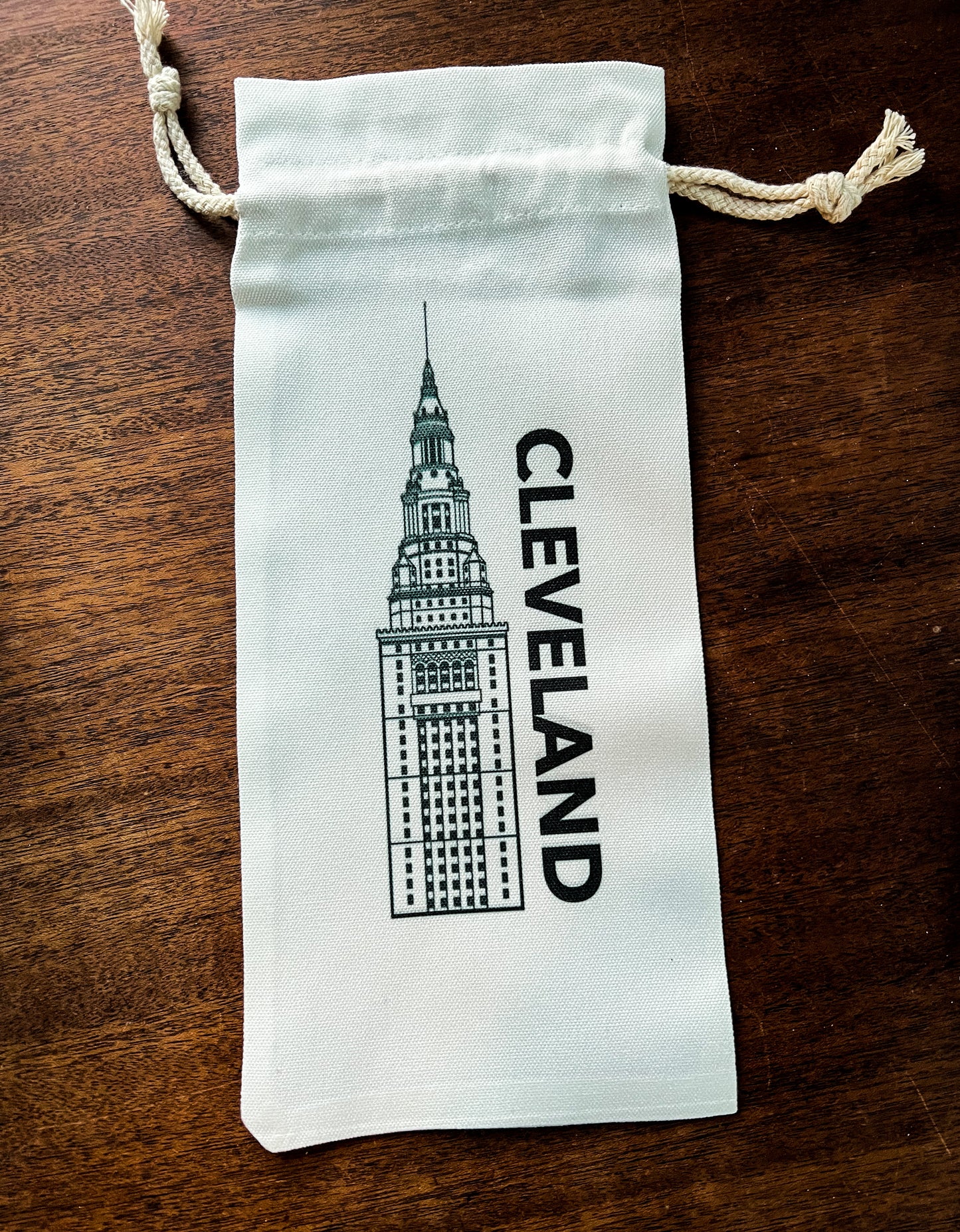 Cleveland Terminal Tower Canvas Wine Bottle Bag