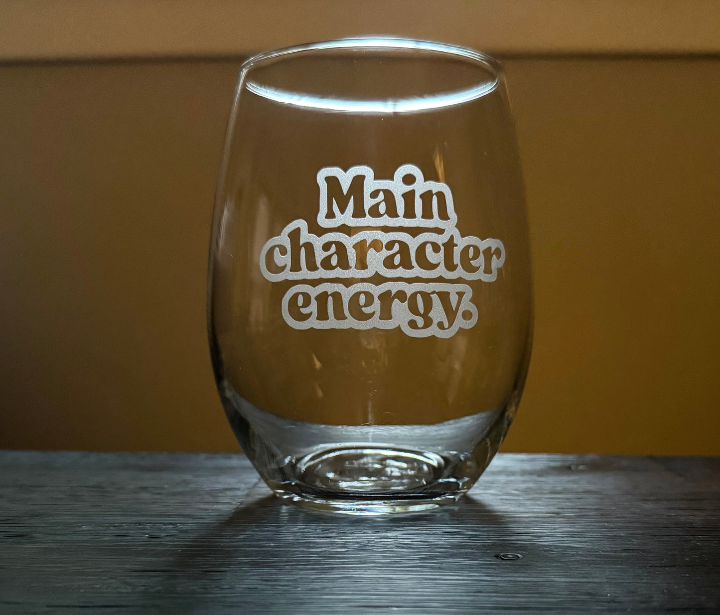 Main Character Energy Stemless Wine Glass