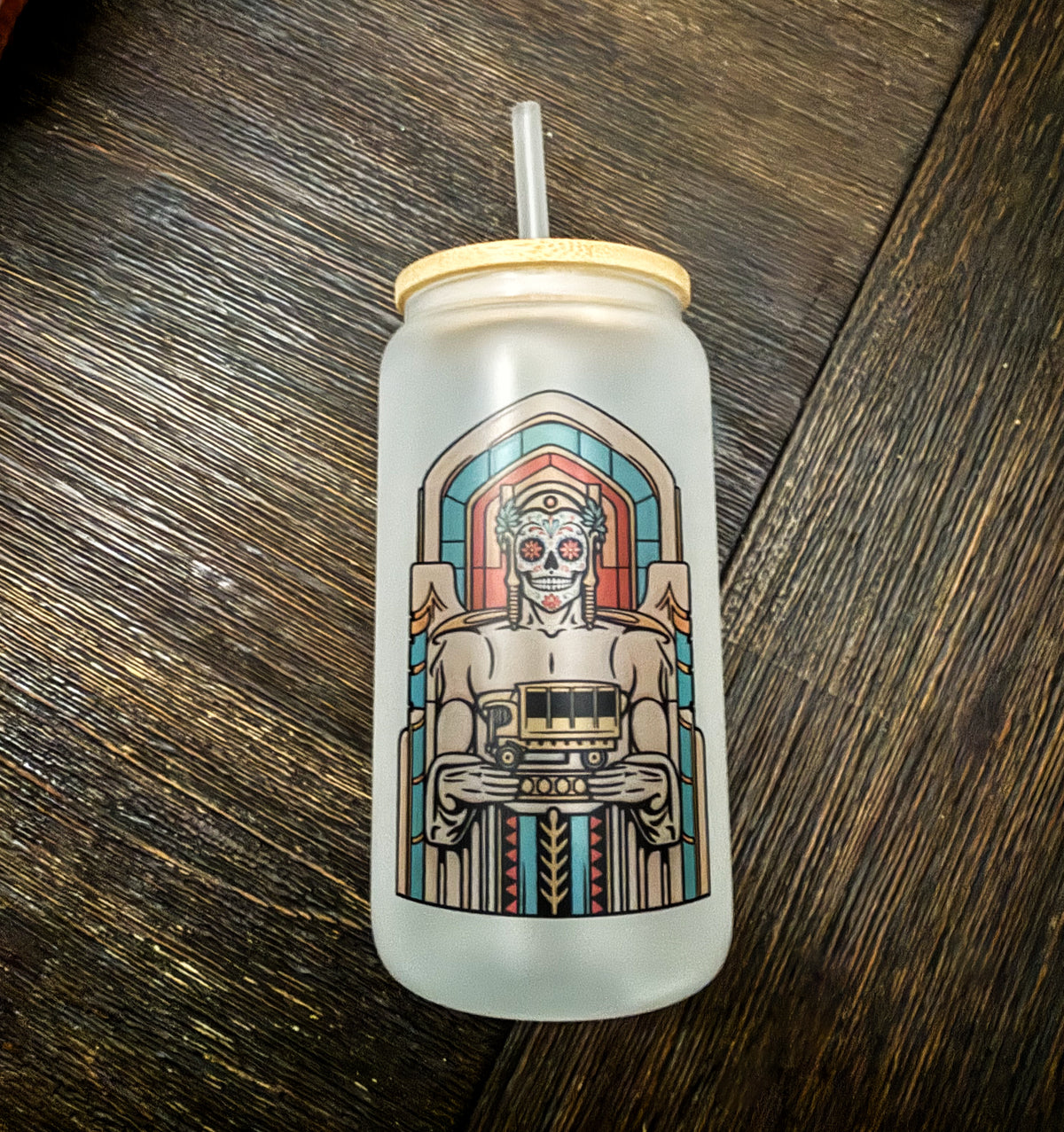 Cleveland Sugar Skull Guardian Frosted Glass Tumbler