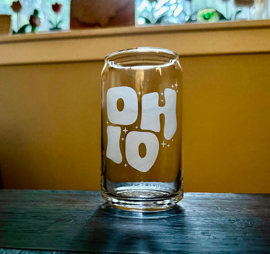 OHIO Beer Can Glass