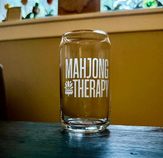 Mahjong Therapy Beer Can Glass