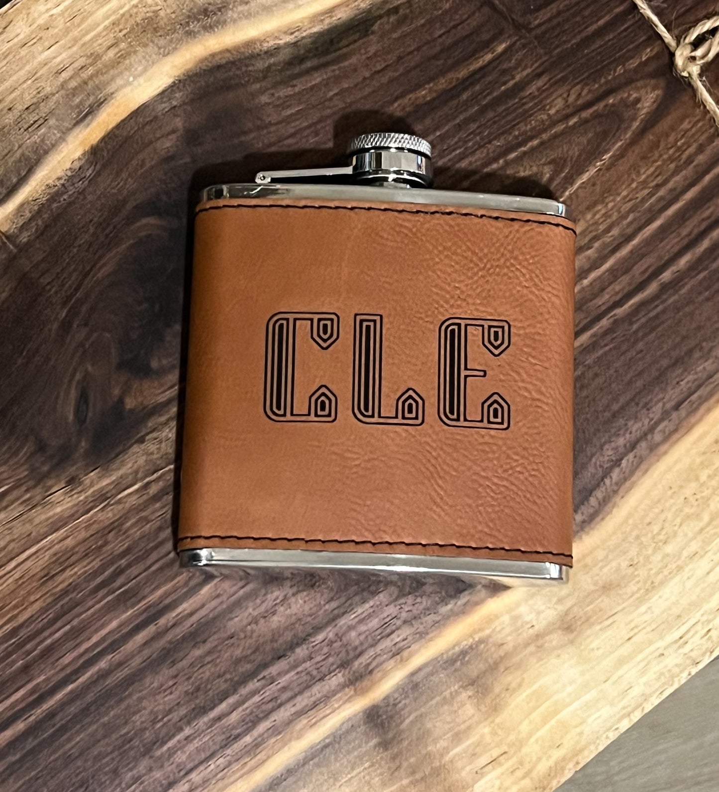 CLE Leatherette Stainless Steel Flask