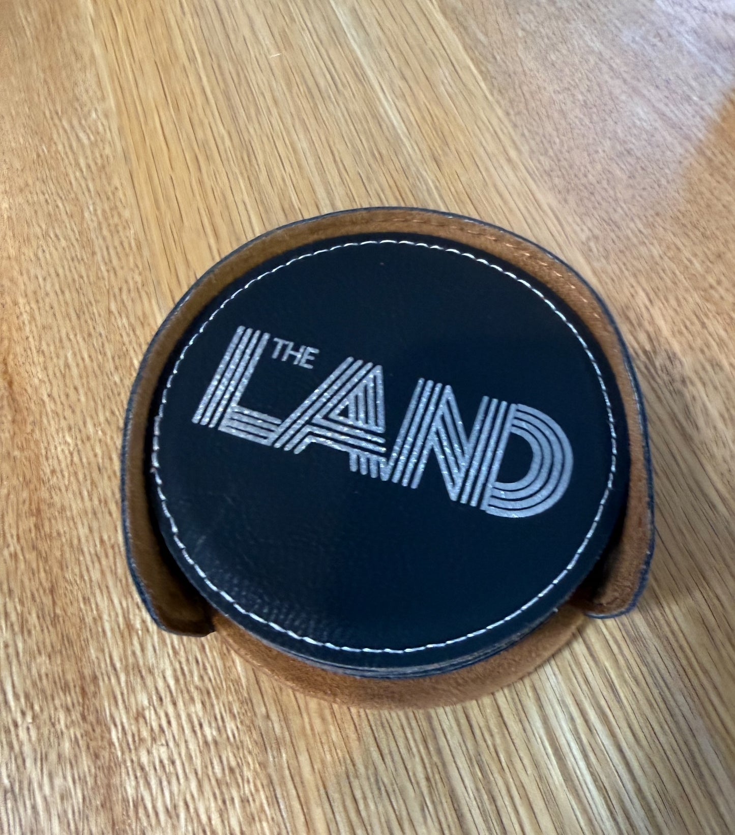 The Land - Black & Silver Leatherette Coaster Set – Set of 6