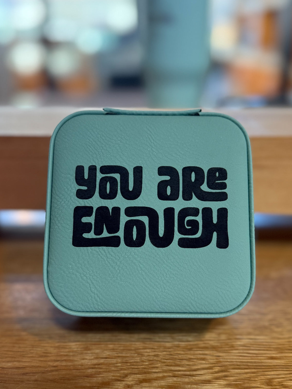 Teal Leatherette Travel Jewelry Box