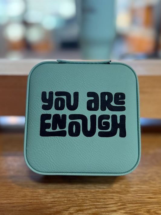 Teal Leatherette Travel Jewelry Box