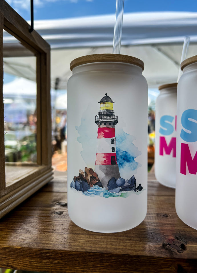 Lighthouse Iced Coffee Can Glass