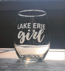 Lake Erie Girl Stemless Wine, Rocks or Beer Can Glass