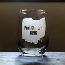 Load image into Gallery viewer, Port Clinton 1896 Stemless Wine, Rocks or Beer Can Glass