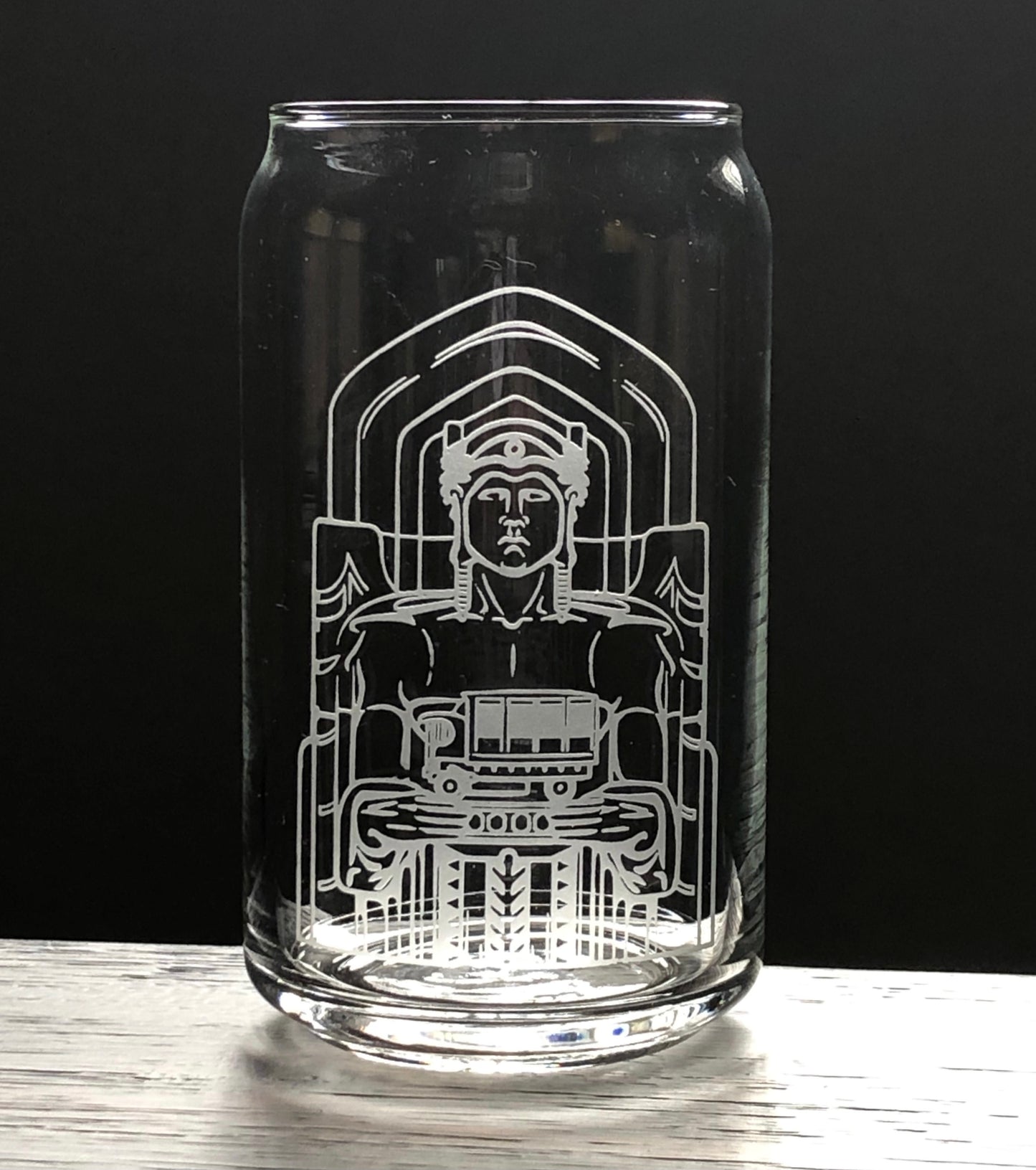 Guardians of Traffic Beer Can Glass