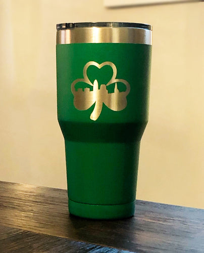 Cleveland Skyline Shamrock 30oz Stainless Steel Tumbler