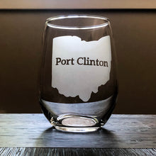 Load image into Gallery viewer, Port Clinton, Ohio Stemless Wine, Rocks or Beer Can Glass