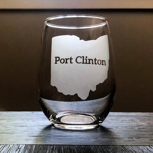 Port Clinton, Ohio Stemless Wine, Rocks or Beer Can Glass