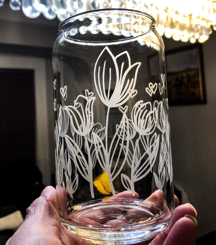 Tulip Floral Can Glass Iced Coffee