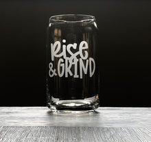Load image into Gallery viewer, Rise &amp; Grind Iced Coffee Can Glass