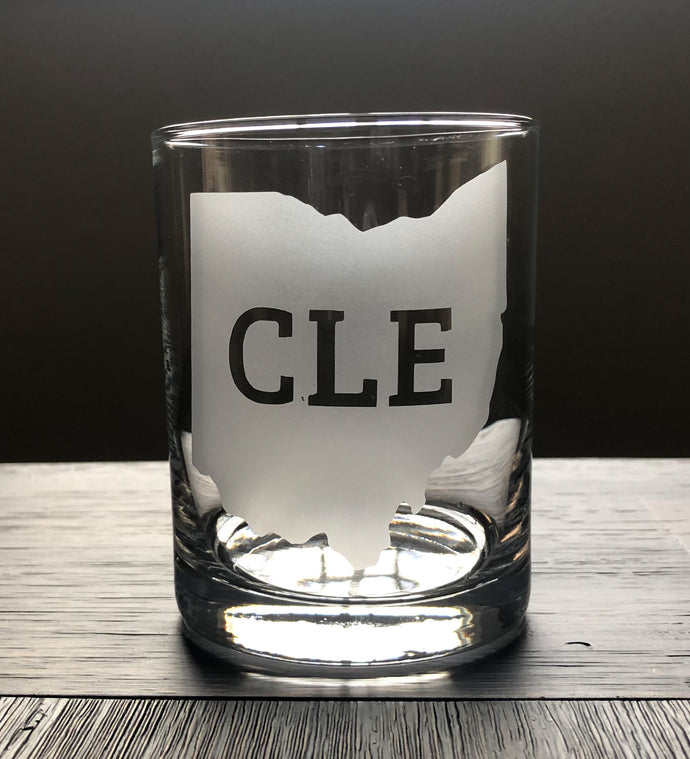 CLE Ohio Stemless Wine, Rocks or Beer Can Glass