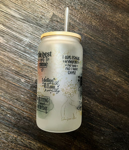 Every Body is Beautiful Affirmation Iced Coffee Can Glass