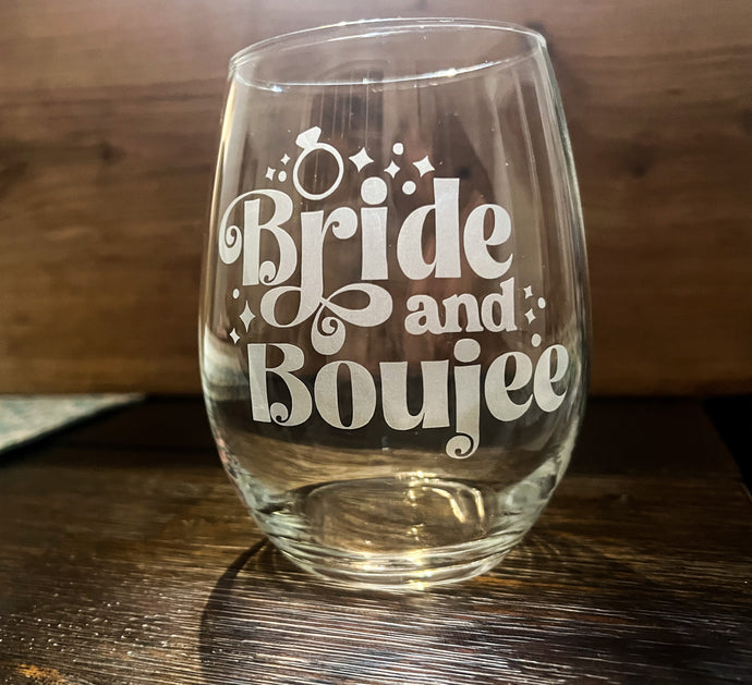 Bride & Boujee Stemless Wine Glass