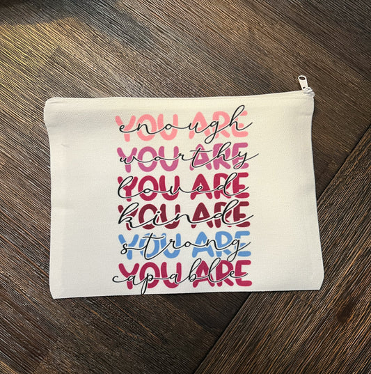 You Are Enough Affirmation Canvas Bag