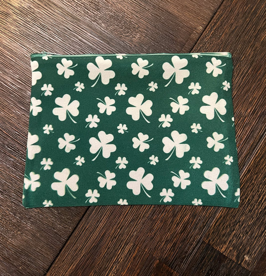 Green and White Shamrock Canvas Bag