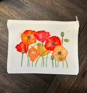Poppies Flowers Watercolor Canvas Bag