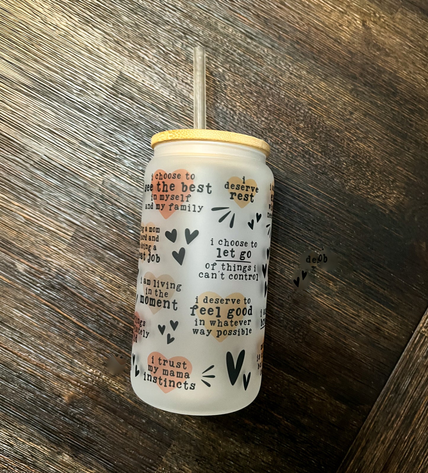 Best Mom Ever Affirmation Iced Coffee Can Glass