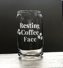 Load image into Gallery viewer, Resting Coffee Face Iced Coffee Can Glass