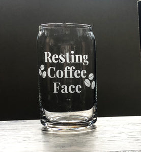 Resting Coffee Face Iced Coffee Can Glass