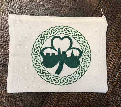 Celtic Knot Cleveland Shamrock Skyline Canvas Bag