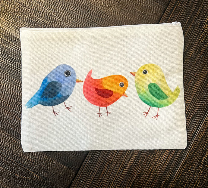 Watercolor Birds Canvas Bag