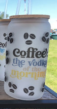 Load image into Gallery viewer, Coffee The Vodka of the Morning Can Glass with Bamboo Lid
