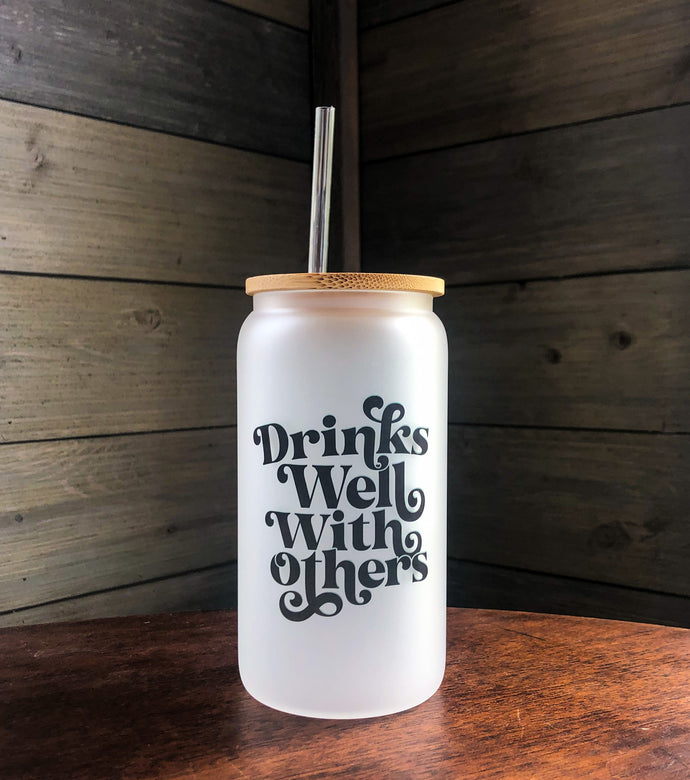 Drinks Well with Others can glass with Bamboo Lid