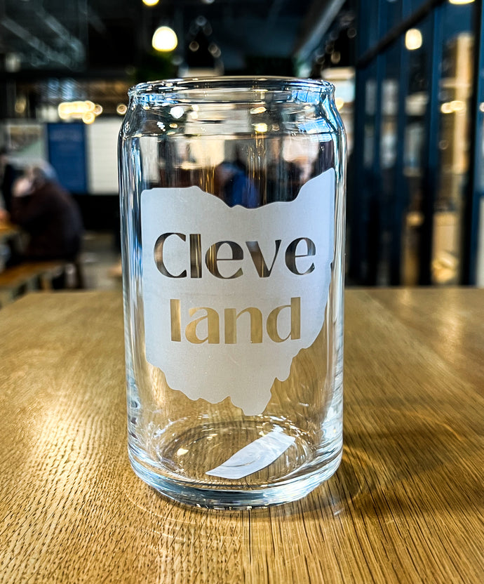 Cleve Land Beer Can Glass
