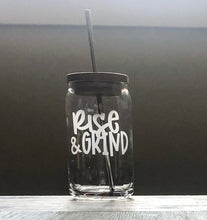 Load image into Gallery viewer, Rise &amp; Grind Iced Coffee Can Glass